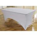 Atlas Commercial Products Spandex Fitted Stretch Table Cover for 6 Ft. x 30" Banquet, White SP-6X30-01